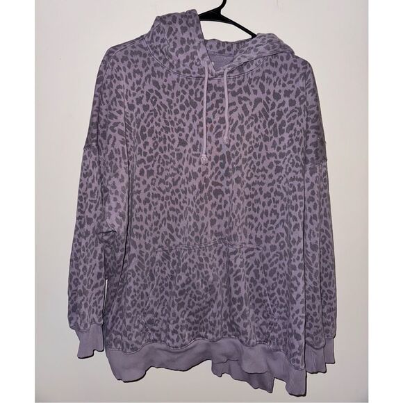 American Eagle Outfitters Tops - American Eagle Ahh-Mazingly Soft Cheetah Purple Hoodie- Size Large